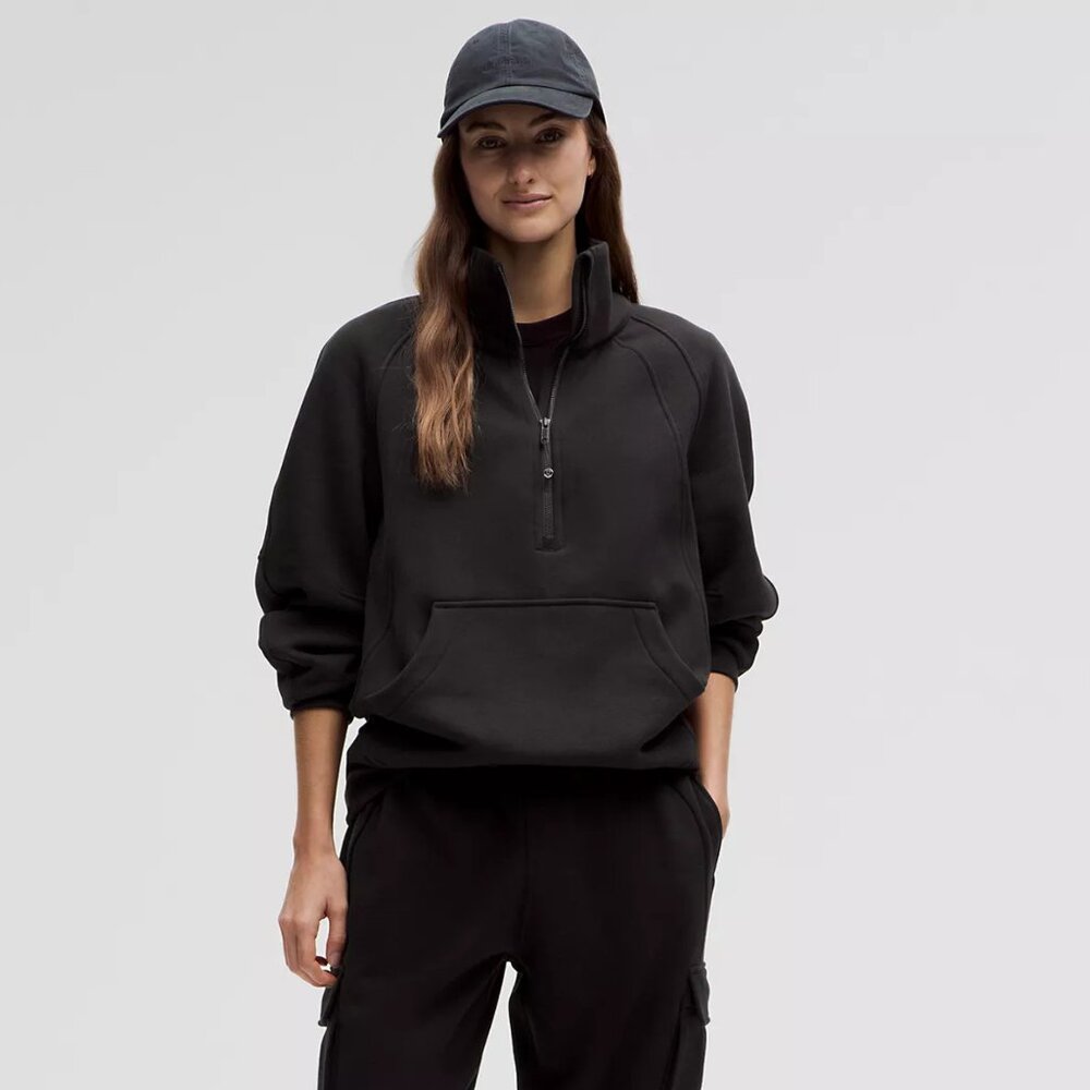 Lululemon Scuba Oversized Funnel-Neck Half Zip Long Sweatshirt size XS / S Black